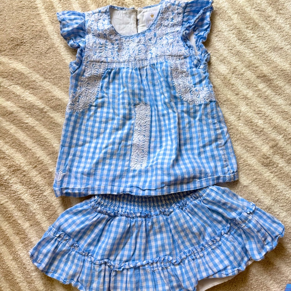 Little girls J Marie embroidered top and skirt